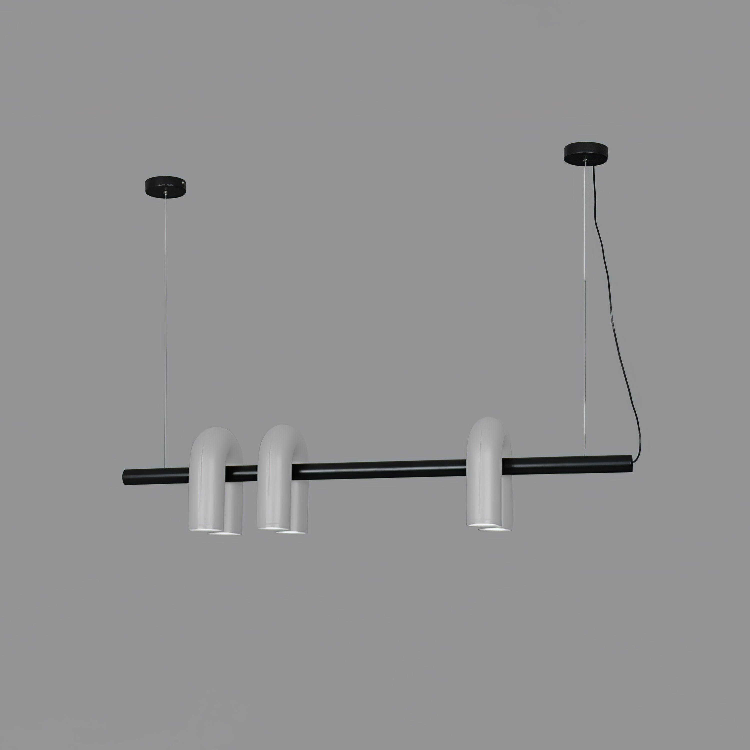 Aluminum U-Shape LED Chandelier 39.4 in Adjustable Ceiling Indoor Lighting Modern Modular Fixture for Living Room Dining Room Bedroom | Thomler