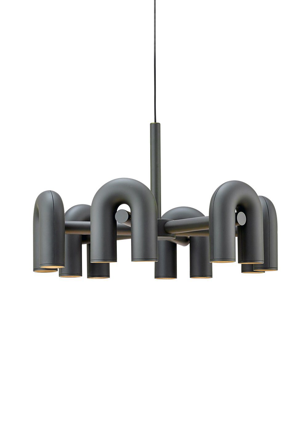 Aluminum U-Shape LED Chandelier 39.4 in Adjustable Ceiling Indoor Lighting Modern Modular Fixture for Living Room Dining Room Bedroom | Thomler