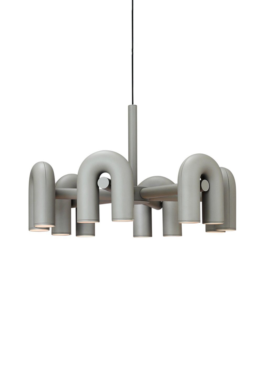 Aluminum U-Shape LED Chandelier 39.4 in Adjustable Ceiling Indoor Lighting Modern Modular Fixture for Living Room Dining Room Bedroom | Thomler