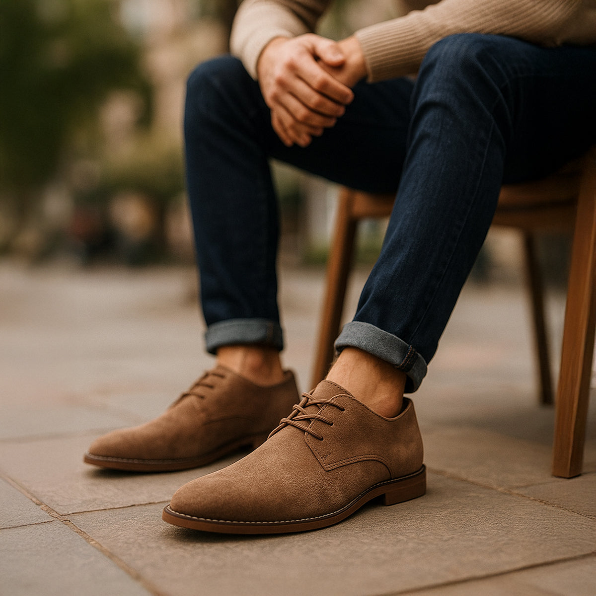 Men's Laced Suede Oxfords – Versatile Dress Shoes for Work, Events & Weekend Wear | Thomler