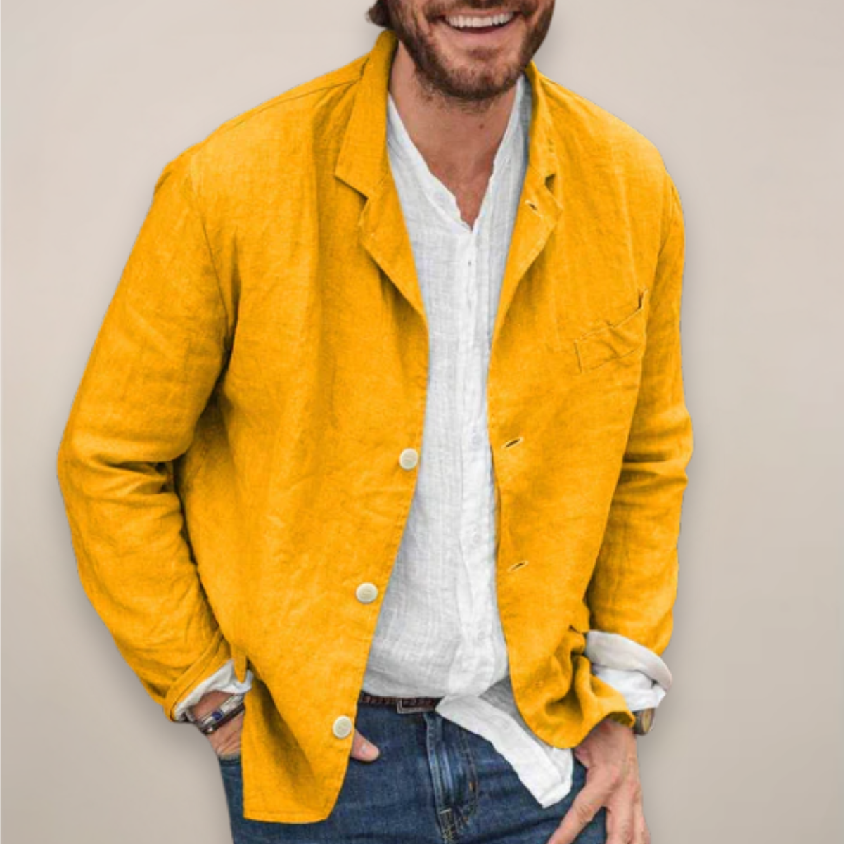 Breathable Linen Sport Coat for Men – Unstructured Summer Jacket with Patch Pocket – Lightweight Casual Blazer for Everyday | Thomler