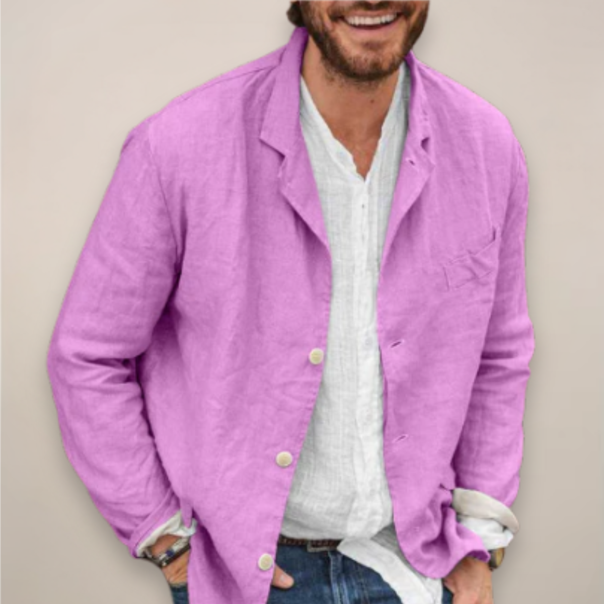 Breathable Linen Sport Coat for Men – Unstructured Summer Jacket with Patch Pocket – Lightweight Casual Blazer for Everyday | Thomler