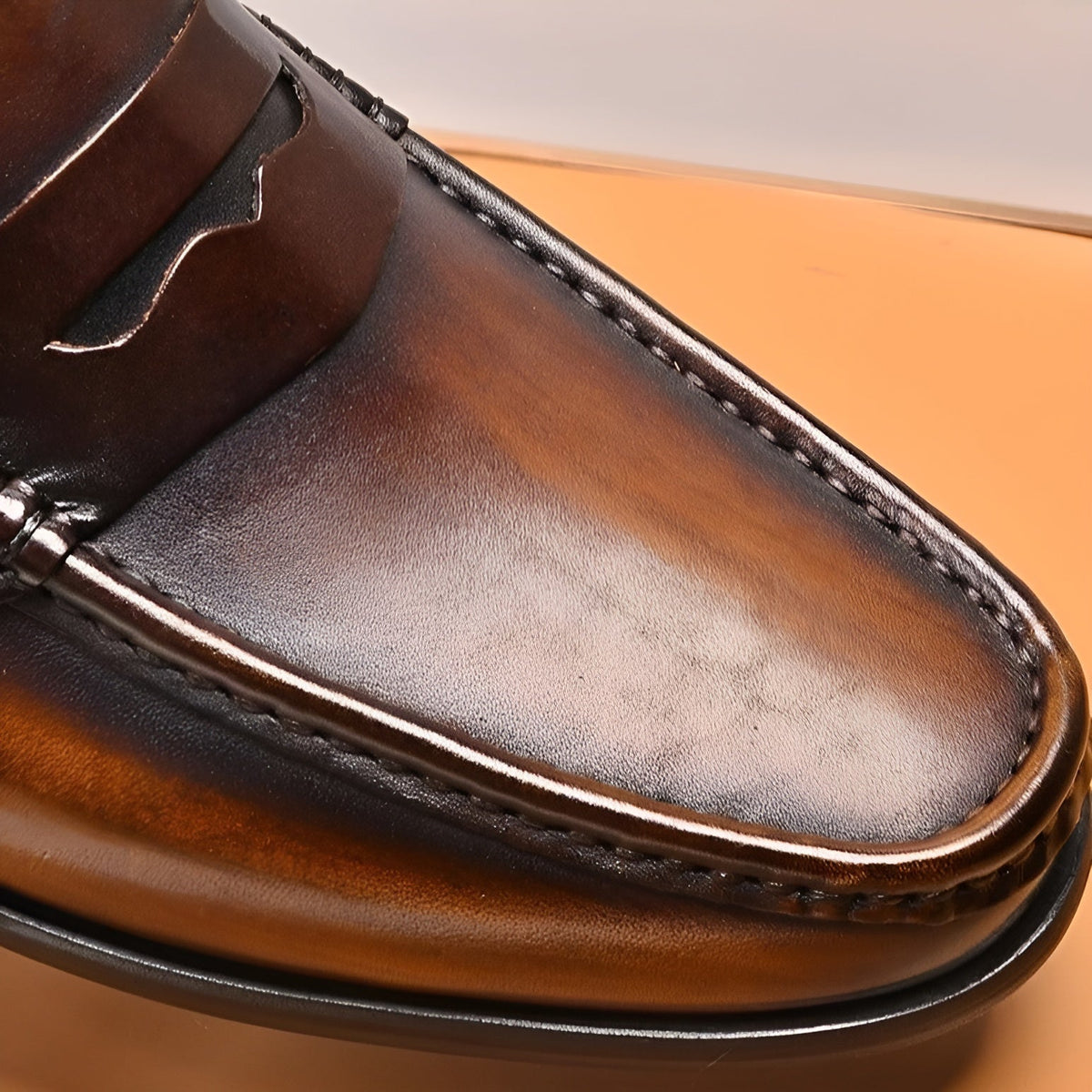 Leather Penny Loafer Shoes for Men – Professional Dress Shoes with Moc Toe & Easy Slip-On Style for Work, Office & Formal Events | Thomler