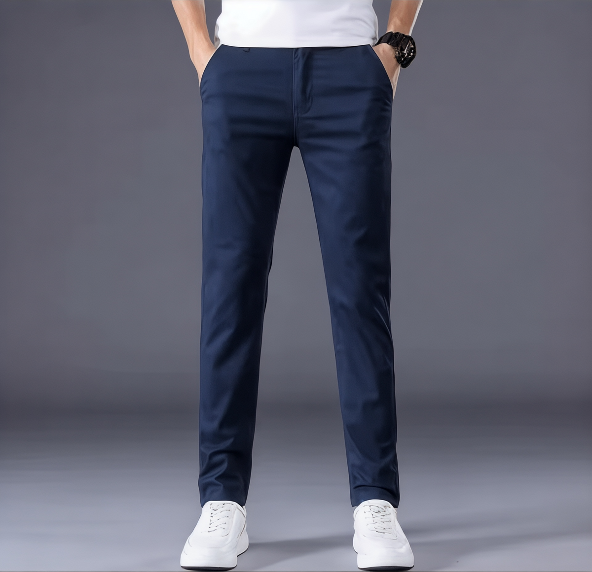 Men's Tailored Dress Pants – Streamlined Silhouette with Modern Waistband Design | Thomler