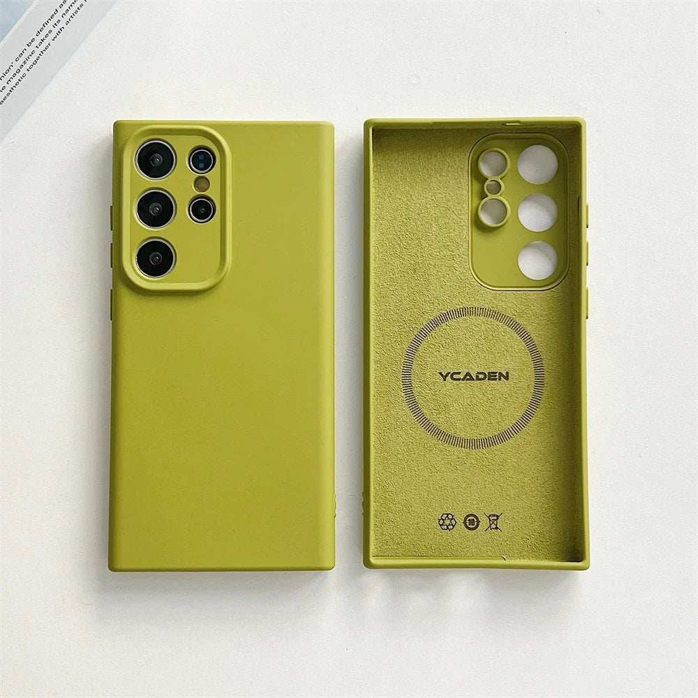 Premium Soft-Touch Silicone Phone Case for Samsung Galaxy S21-S26 | Shock-Absorbing Full-Body Protection | Wireless Charging Compatible | Thomler