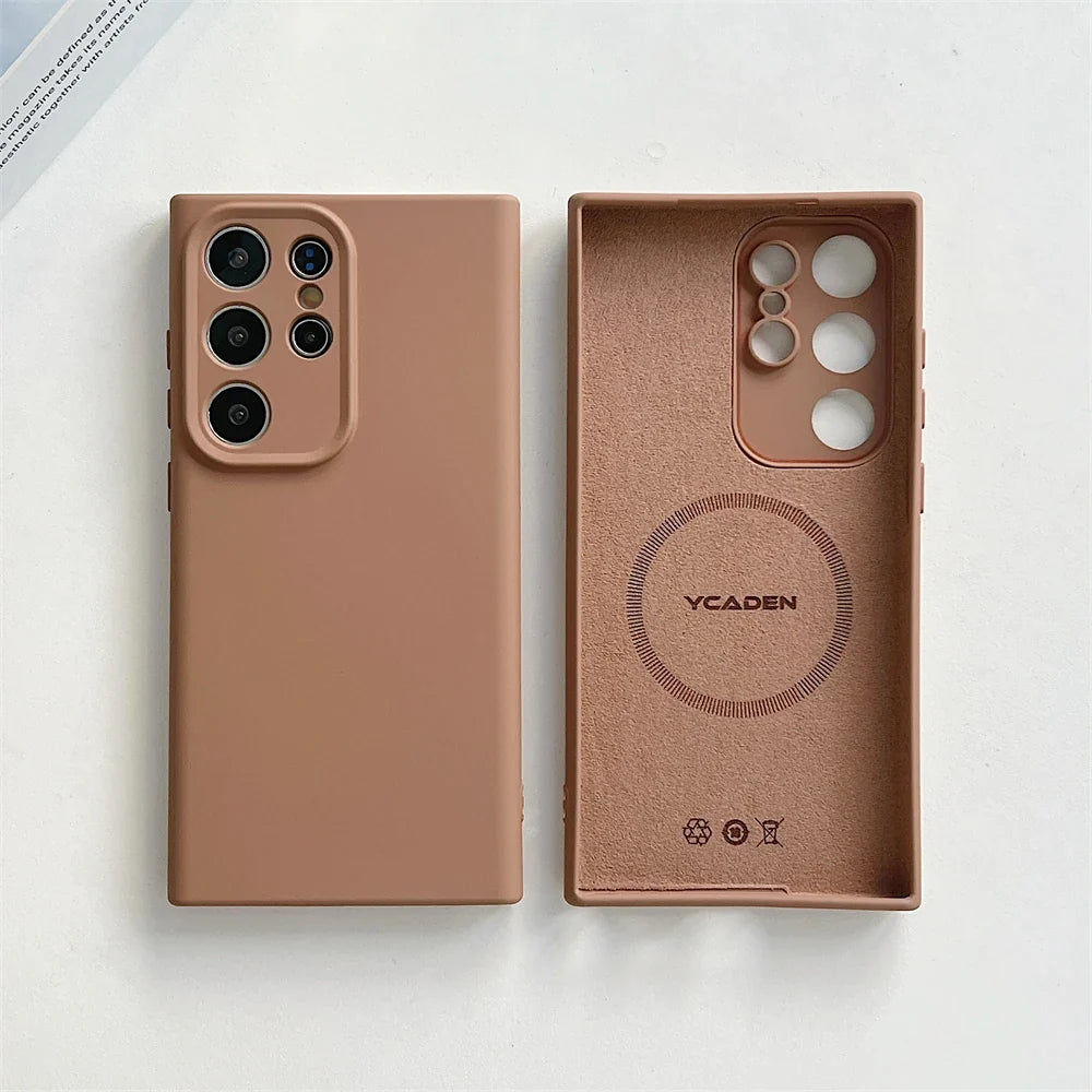 Premium Soft-Touch Silicone Phone Case for Samsung Galaxy S21-S26 | Shock-Absorbing Full-Body Protection | Wireless Charging Compatible | Thomler
