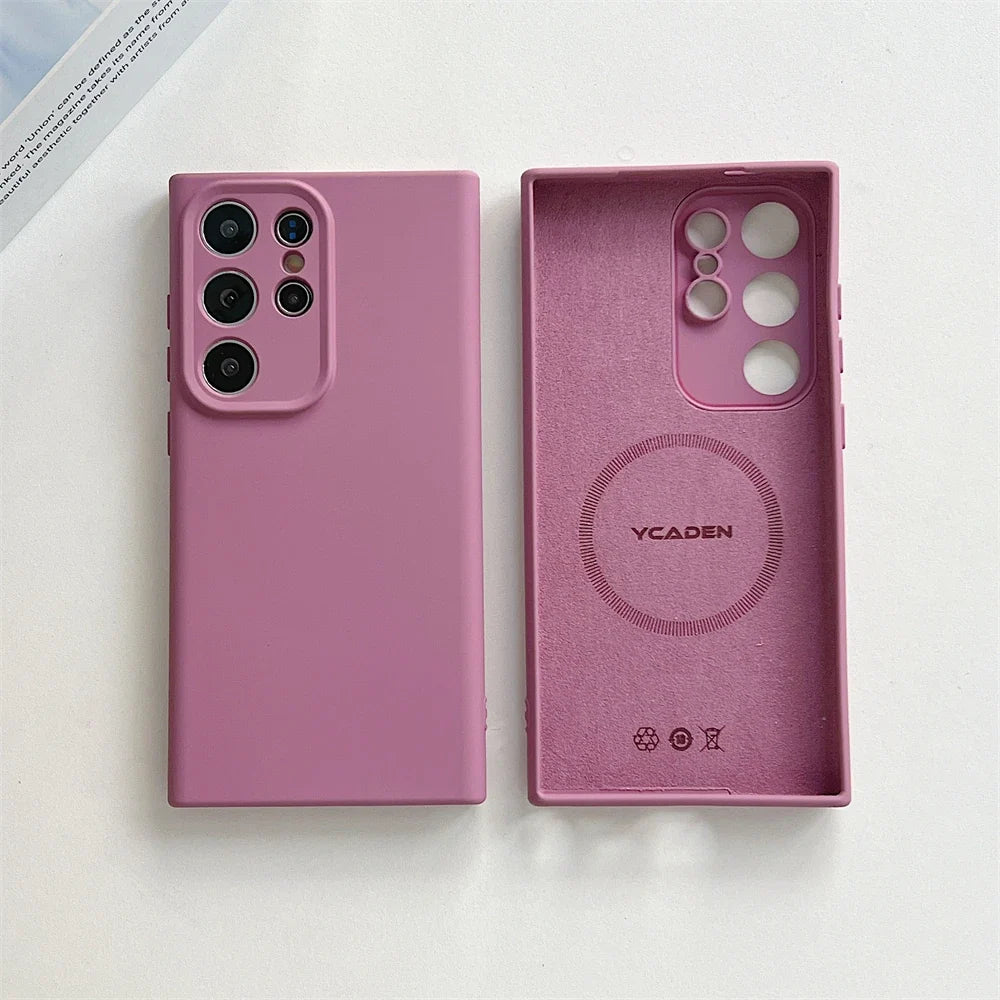 Premium Soft-Touch Silicone Phone Case for Samsung Galaxy S21-S26 | Shock-Absorbing Full-Body Protection | Wireless Charging Compatible | Thomler