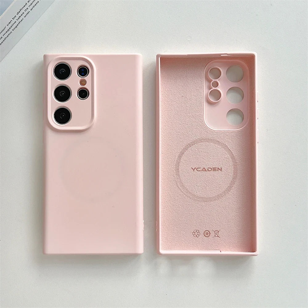 Premium Soft-Touch Silicone Phone Case for Samsung Galaxy S21-S26 | Shock-Absorbing Full-Body Protection | Wireless Charging Compatible | Thomler
