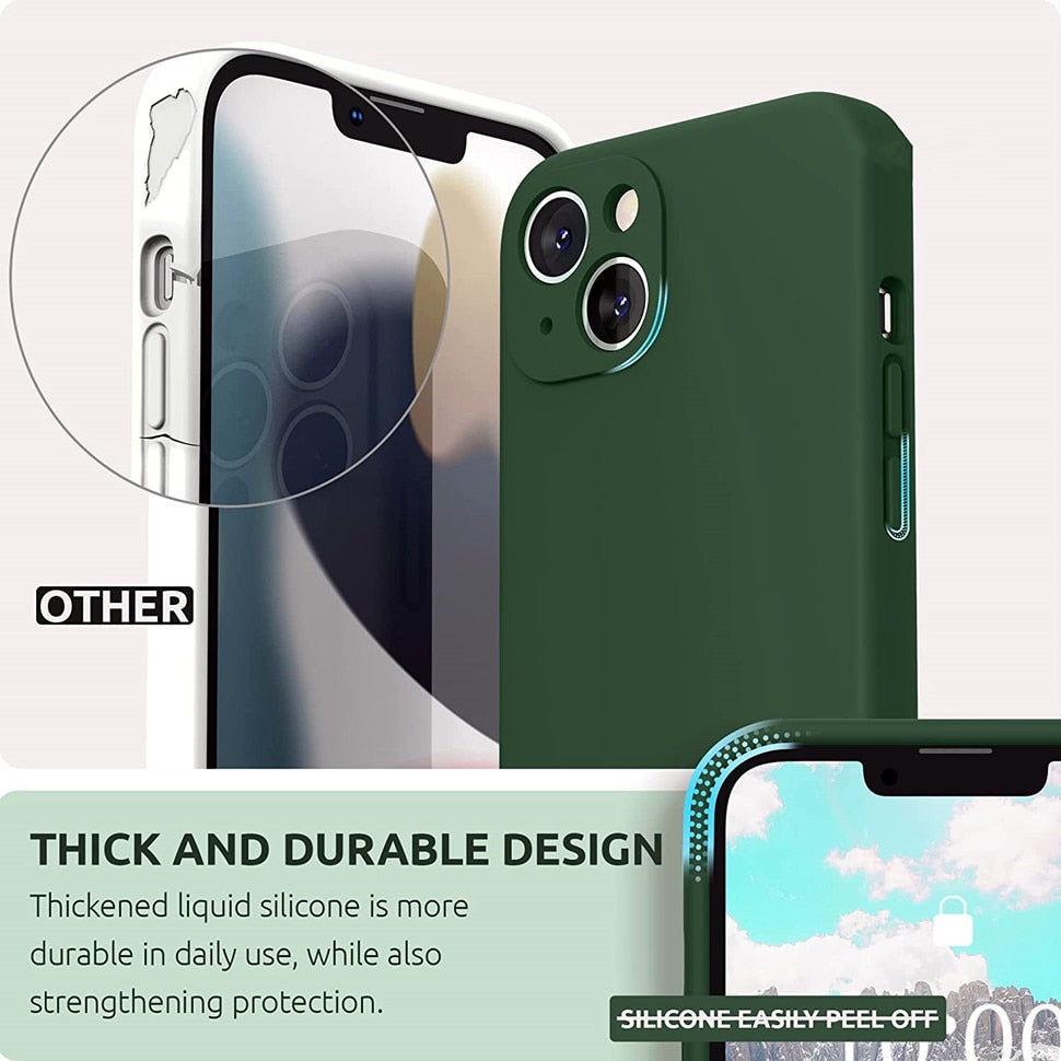 Soft-Touch Silicone Phone Case for iPhone 17, 16, Pro, Max & Air – Shock-Absorbing Protection with Anti-Fingerprint Finish | Thomler