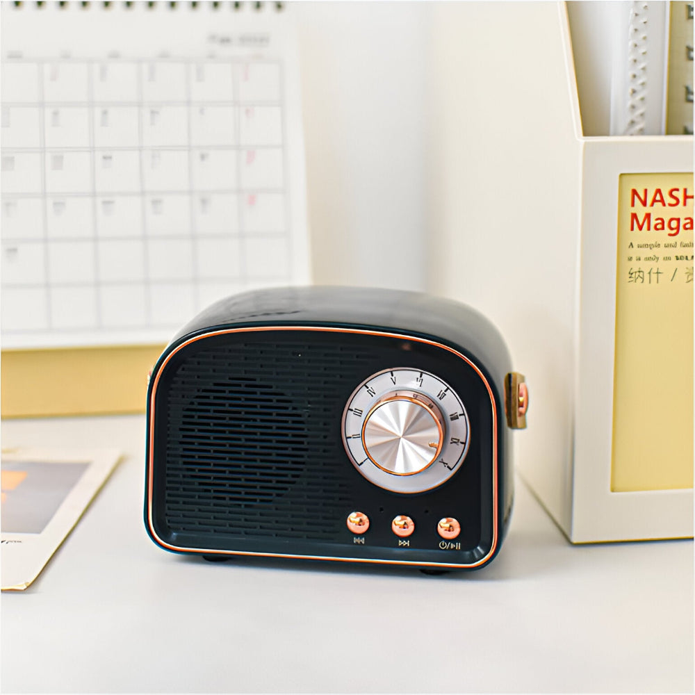 Speaker Retro Style Wireless Bluetooth Desktop Audio Mint Green Bedroom Bedside Music Player | Thomler