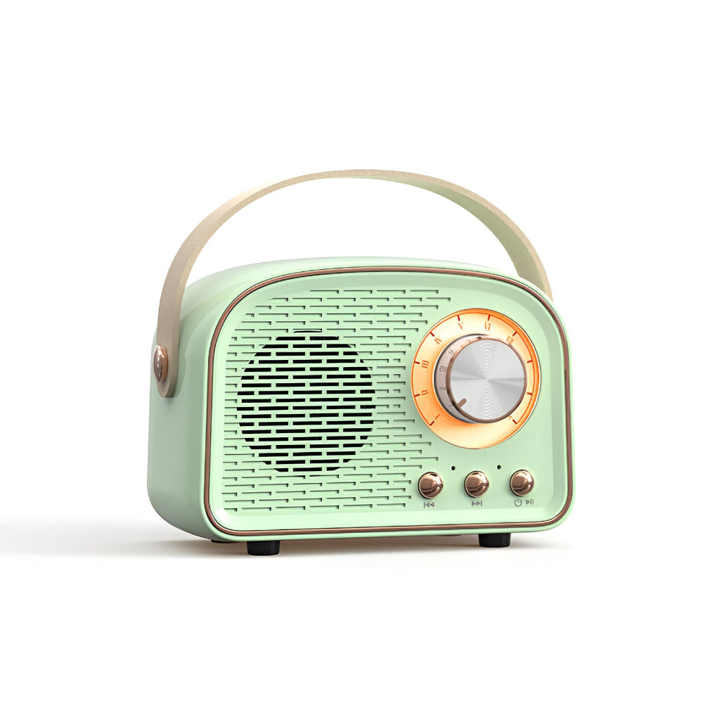 Speaker Retro Style Wireless Bluetooth Desktop Audio Mint Green Bedroom Bedside Music Player | Thomler