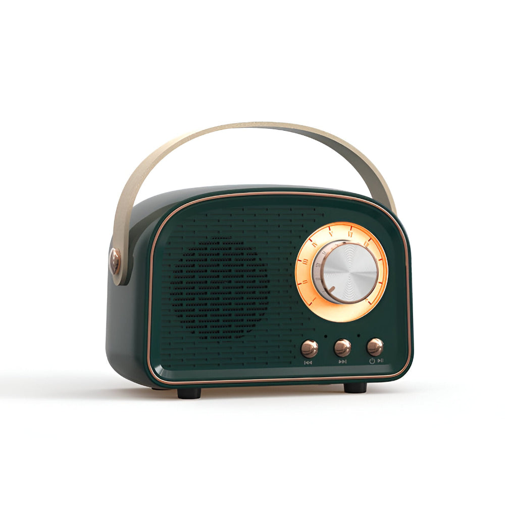 Speaker Retro Style Wireless Bluetooth Desktop Audio Mint Green Bedroom Bedside Music Player | Thomler
