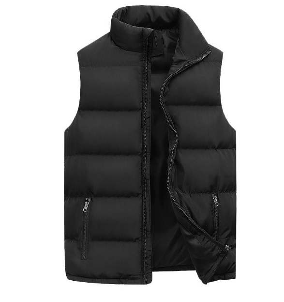 Men's Quilted Puffer Vest with Stand-Up Collar & Full Zipper for Layering | Thomler
