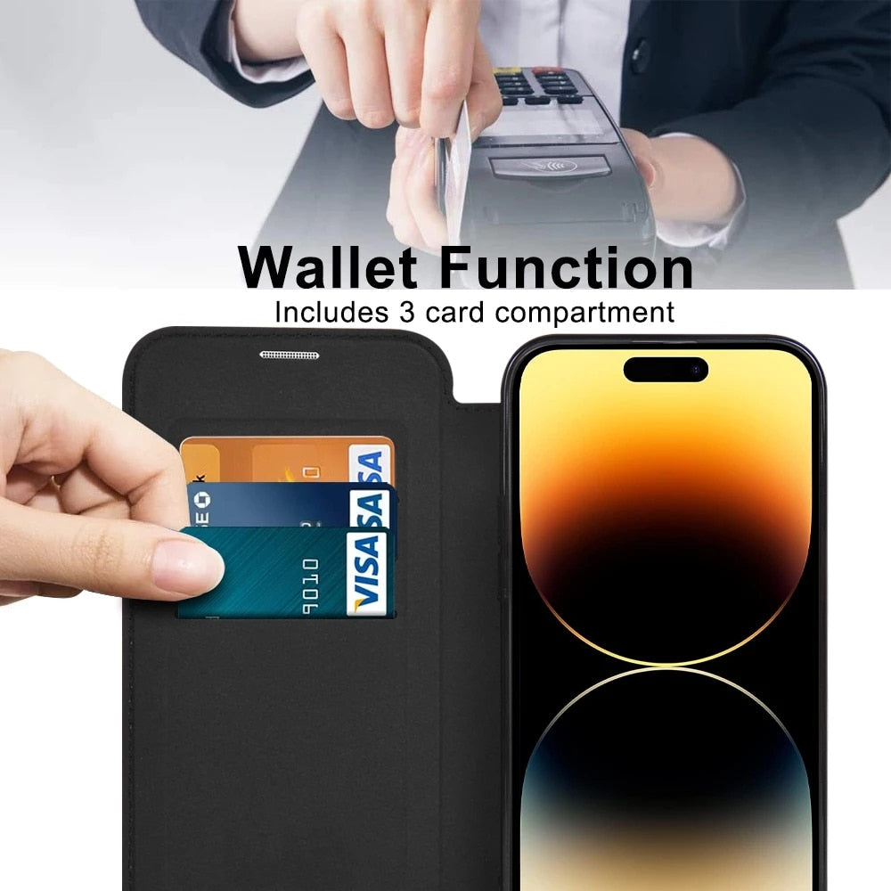 Transparent Card Holder iPhone Case with MagSafe Magnetic Wallet & RFID Protection for 12 13 14 15 16 17 Pro Max Air Plus | Thomler