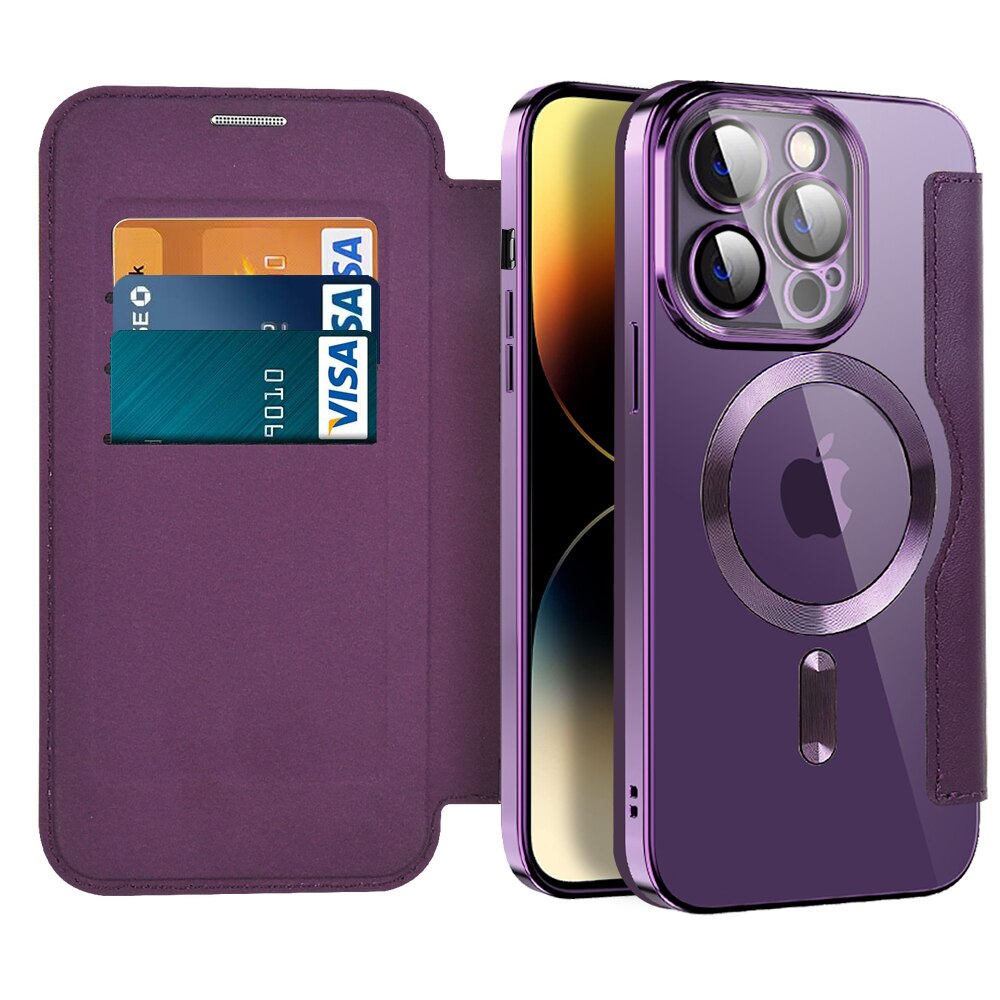 Transparent Card Holder iPhone Case with MagSafe Magnetic Wallet & RFID Protection for 12 13 14 15 16 17 Pro Max Air Plus | Thomler