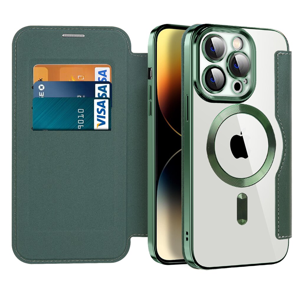 Transparent Card Holder iPhone Case with MagSafe Magnetic Wallet & RFID Protection for 12 13 14 15 16 17 Pro Max Air Plus | Thomler