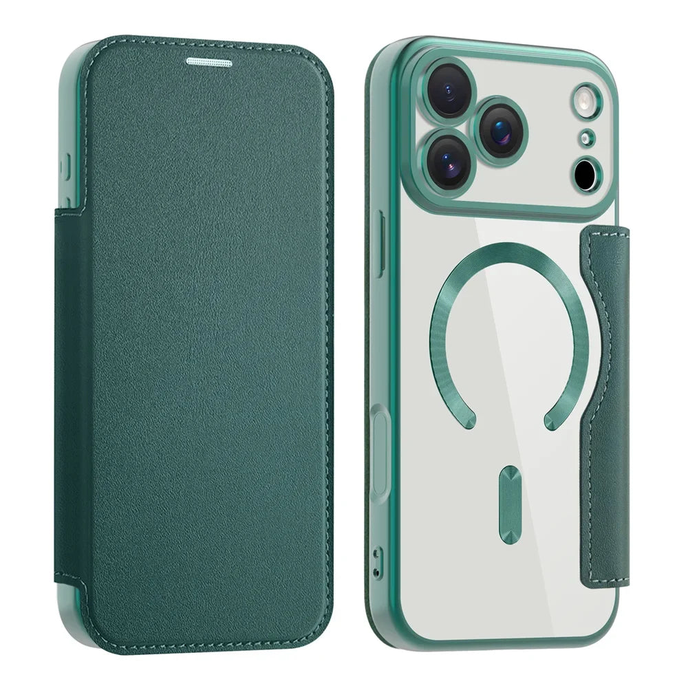 Transparent Card Holder iPhone Case with MagSafe Magnetic Wallet & RFID Protection for 12 13 14 15 16 17 Pro Max Air Plus | Thomler