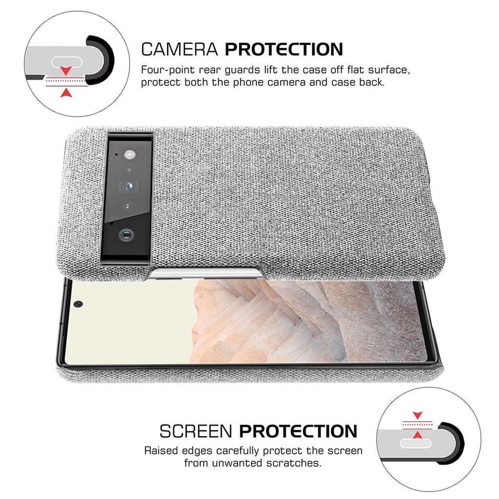 Fabric-Textured Protective Case for Google Pixel – Shock-Absorbing TPU with Raised Edges, Precision Fit for All Pixel Models 7-11 Pro XL | Thomler