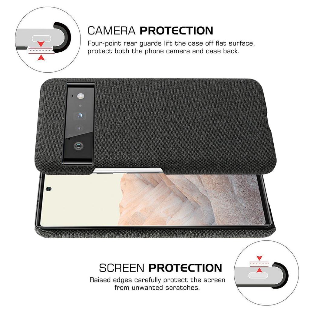 Fabric-Textured Protective Case for Google Pixel – Shock-Absorbing TPU with Raised Edges, Precision Fit for All Pixel Models 7-11 Pro XL | Thomler