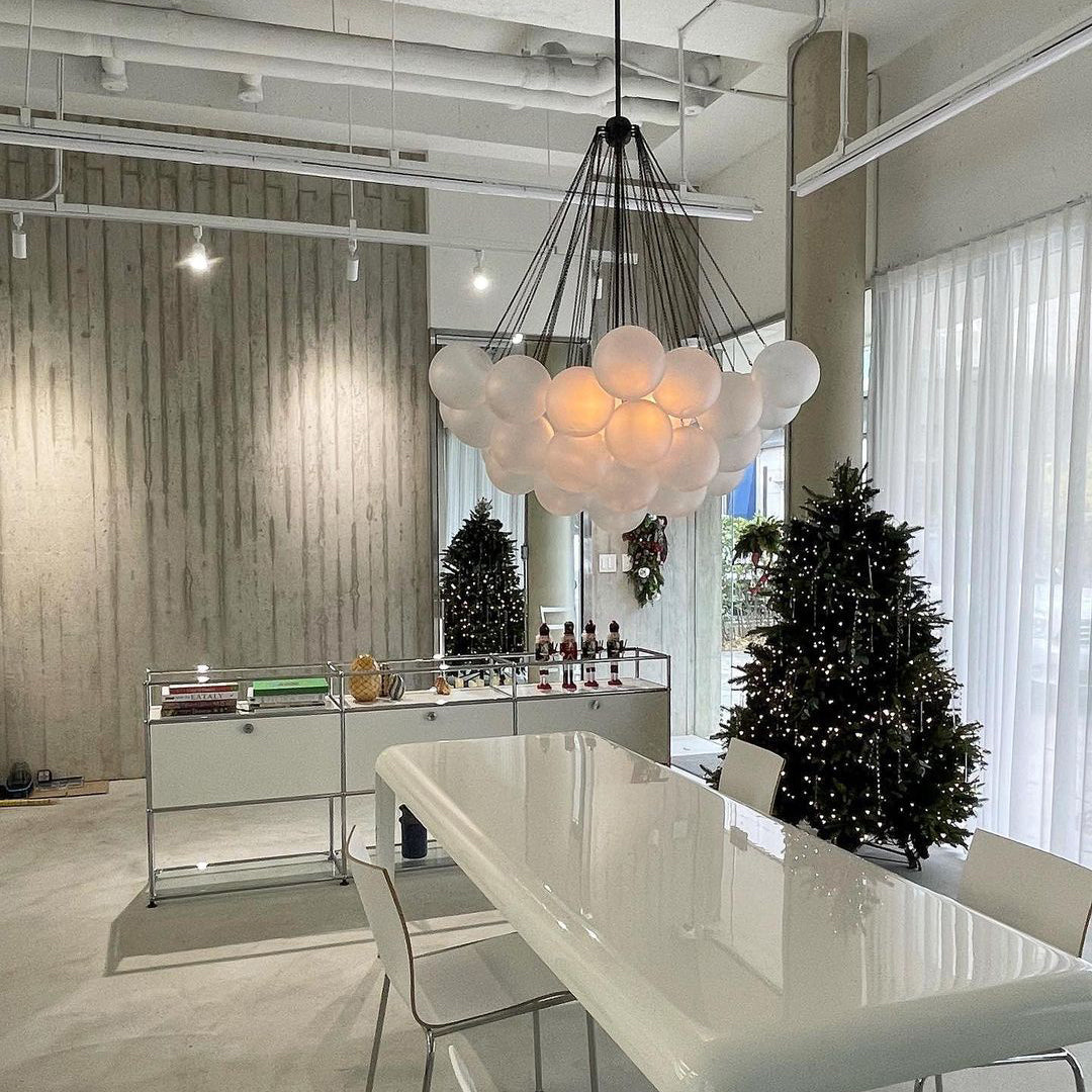 Pendant Light Frosted Glass Sphere Cluster Ø 80.0 cm Gold Dining Room Kitchen Island Cloud Chandelier Hanging Ceiling Light | Thomler