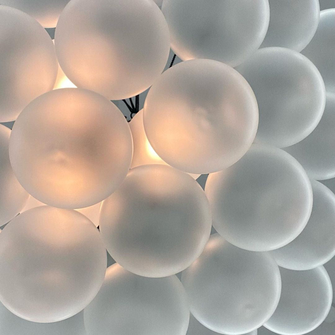 Pendant Light Frosted Glass Sphere Cluster Ø 80.0 cm Gold Dining Room Kitchen Island Cloud Chandelier Hanging Ceiling Light | Thomler