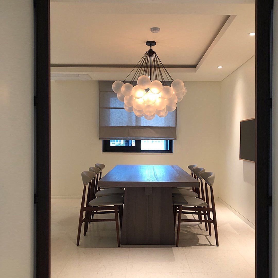 Pendant Light Frosted Glass Sphere Cluster Ø 80.0 cm Gold Dining Room Kitchen Island Cloud Chandelier Hanging Ceiling Light | Thomler