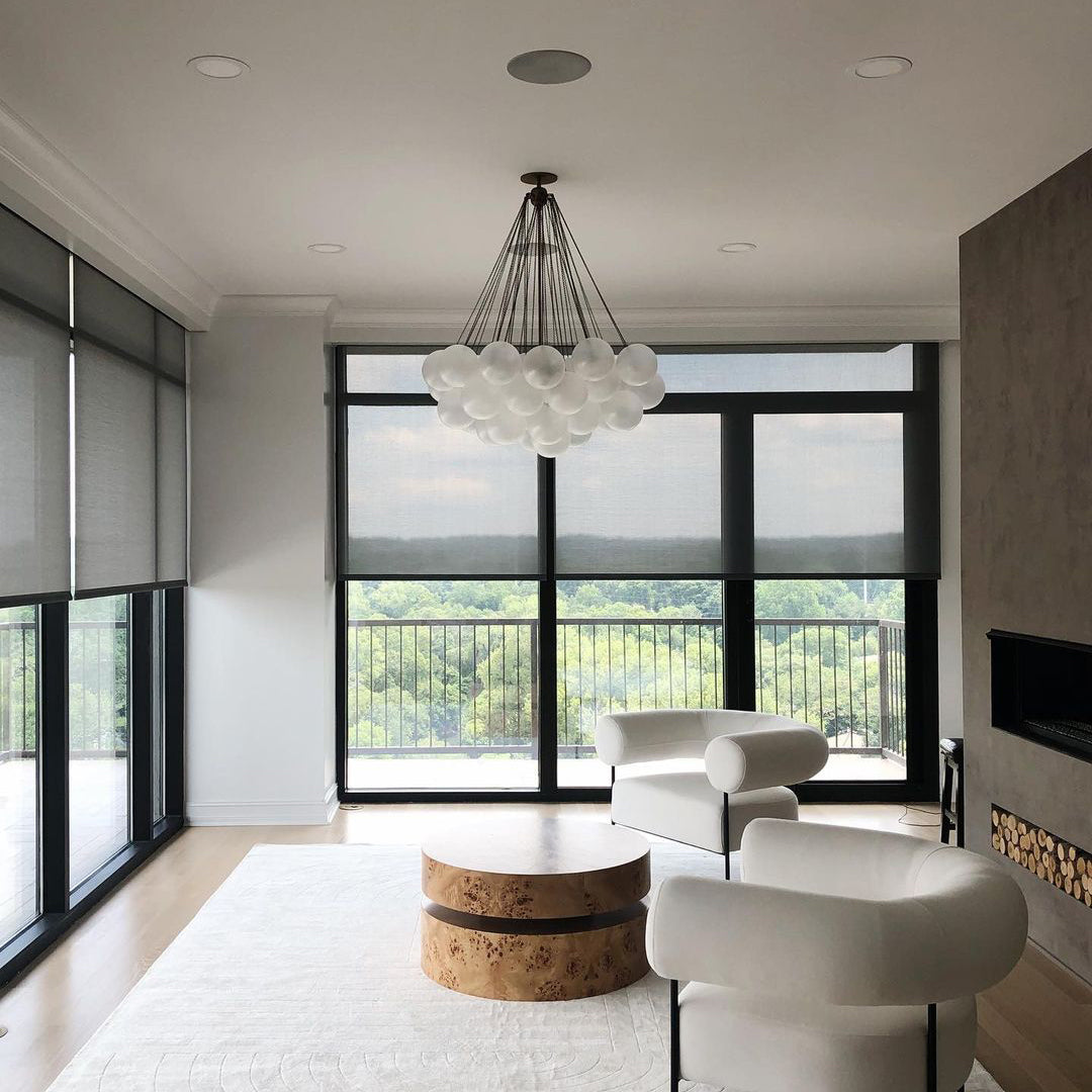 Pendant Light Frosted Glass Sphere Cluster Ø 80.0 cm Gold Dining Room Kitchen Island Cloud Chandelier Hanging Ceiling Light | Thomler