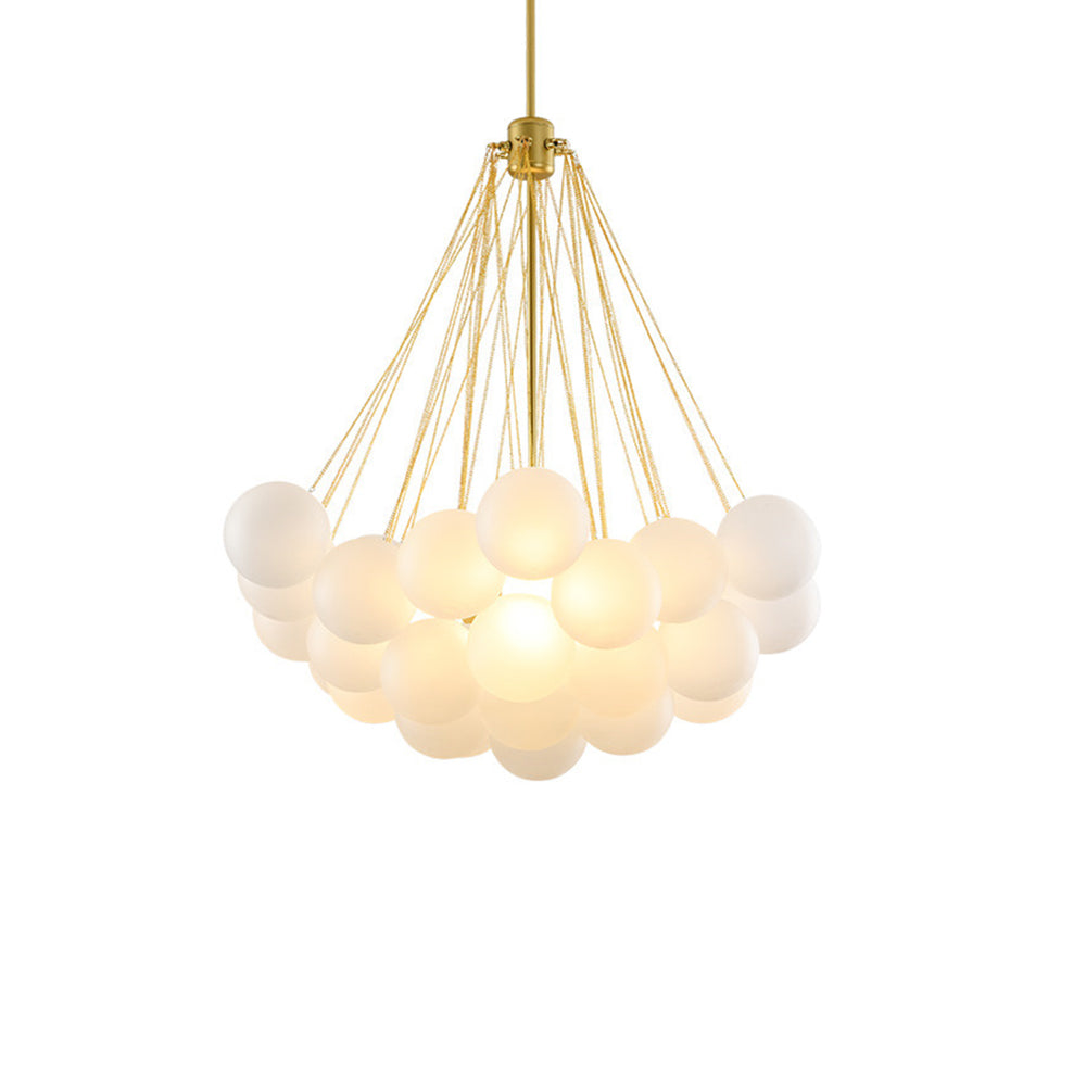 Pendant Light Frosted Glass Sphere Cluster Ø 80.0 cm Gold Dining Room Kitchen Island Cloud Chandelier Hanging Ceiling Light | Thomler