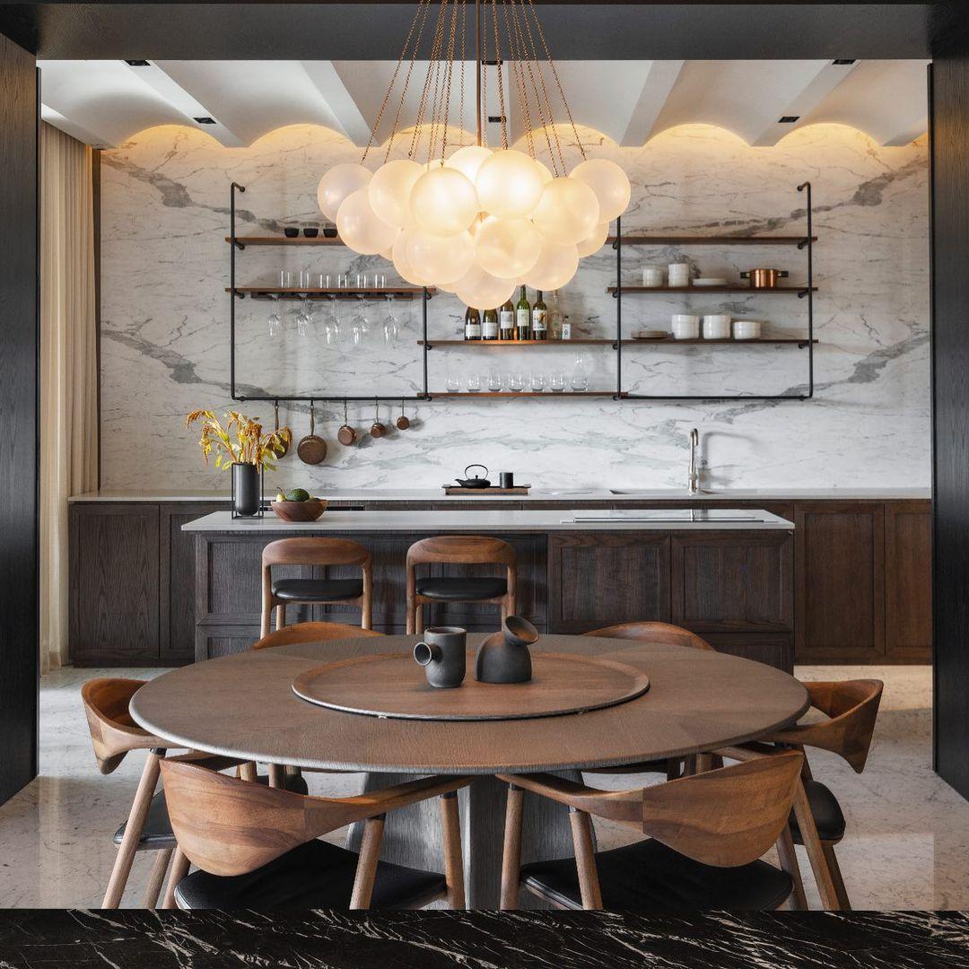 Frosted Glass Orb Chandelier 15.8 in x 33.5 in Indoor Ceiling Light 19-73 Heads Adjustable Modern Dining Room Living Room Pendant Fixture | Thomler