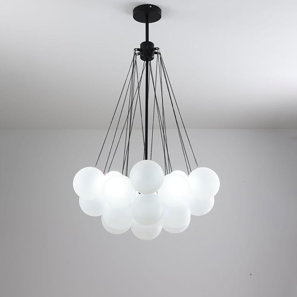 Pendant Light Frosted Glass Sphere Cluster Ø 80.0 cm Gold Dining Room Kitchen Island Cloud Chandelier Hanging Ceiling Light | Thomler