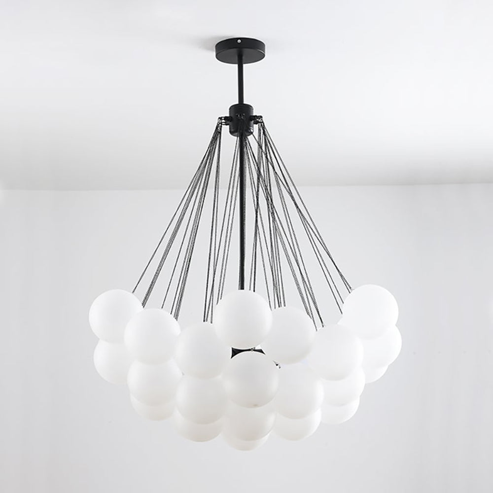 Pendant Light Frosted Glass Sphere Cluster Ø 80.0 cm Gold Dining Room Kitchen Island Cloud Chandelier Hanging Ceiling Light | Thomler