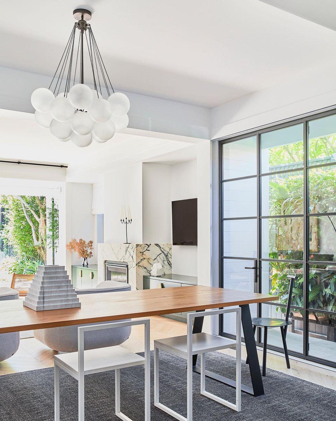 Frosted Glass Orb Chandelier 15.8 in x 33.5 in Indoor Ceiling Light 19-73 Heads Adjustable Modern Dining Room Living Room Pendant Fixture | Thomler