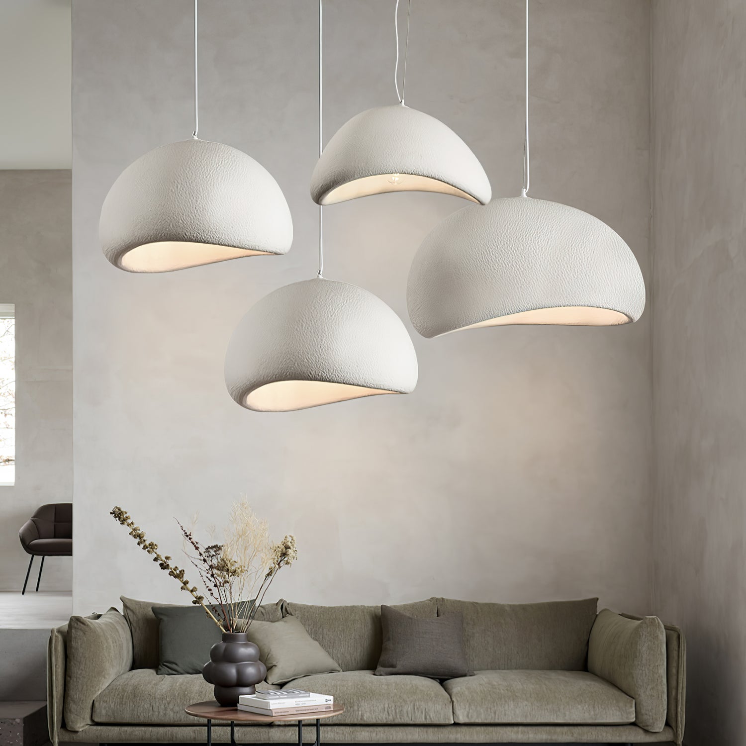 Khmara Pendant Light LED 11.8 in Grey Indoor Ceiling Lamp Adjustable Hanging | Thomler