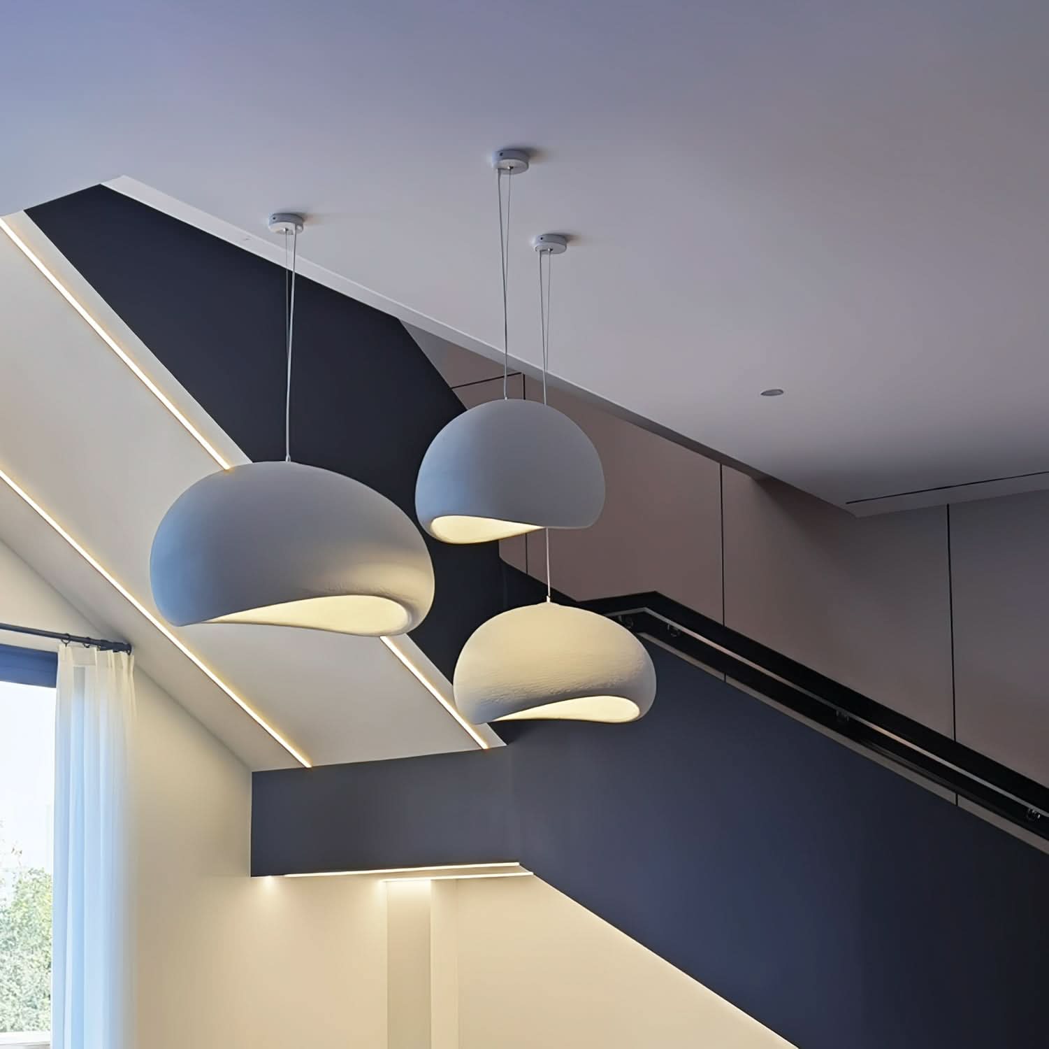 Pendant Light Polystyrene E27 Adjustable 120.0 cm White Dining Room Kitchen Hanging Ceiling Lamp Dimmable Modern | Thomler