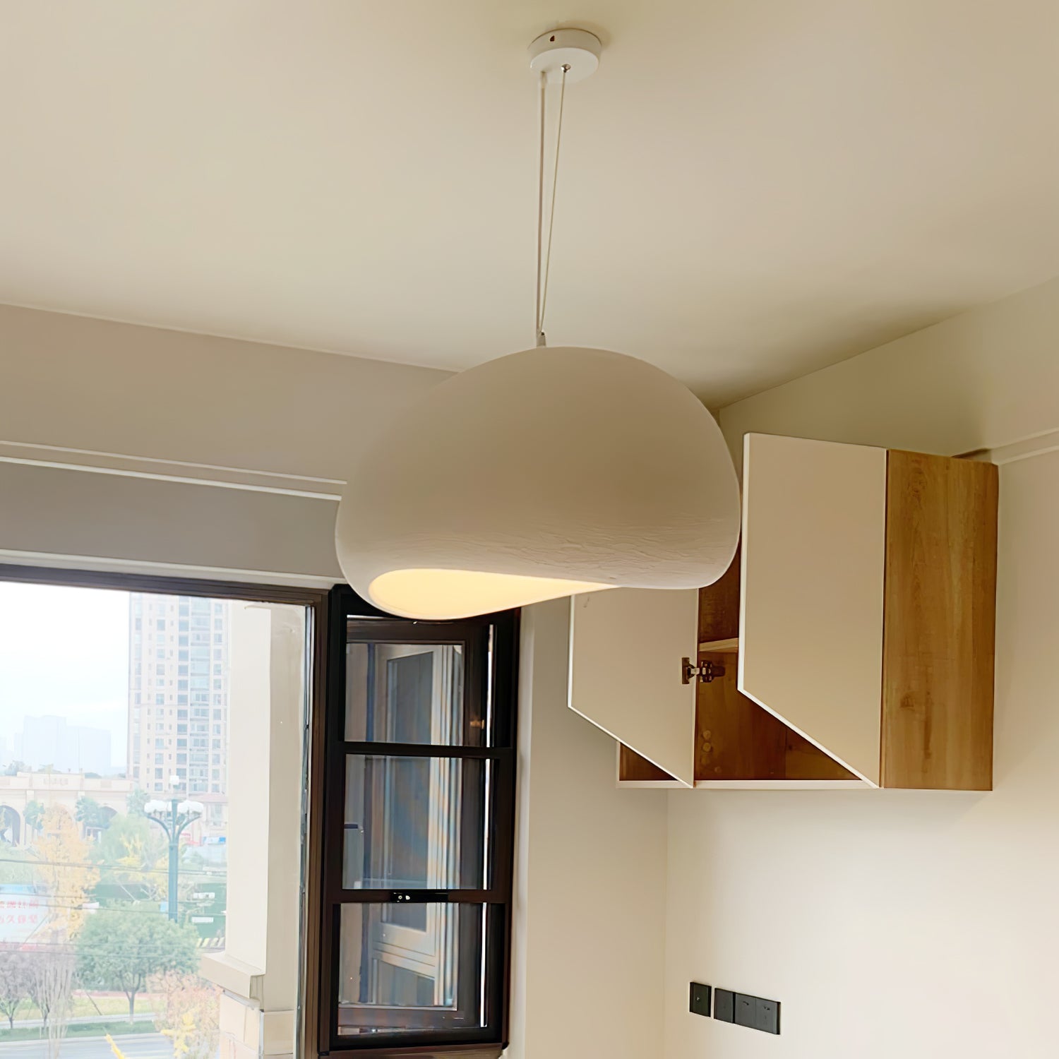 Khmara Pendant Light LED 11.8 in Grey Indoor Ceiling Lamp Adjustable Hanging | Thomler