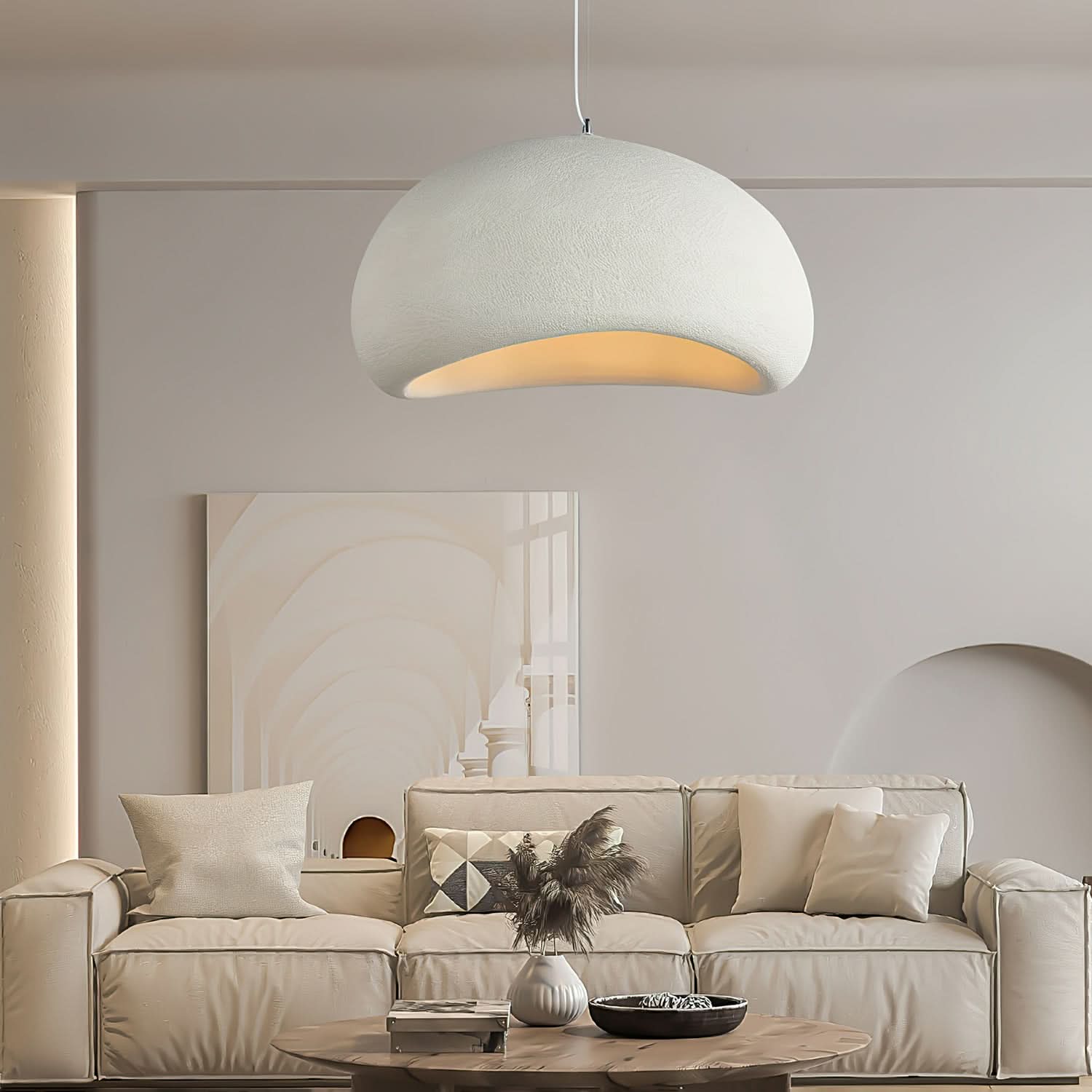 Pendant Light Polystyrene E27 Adjustable 120.0 cm White Dining Room Kitchen Hanging Ceiling Lamp Dimmable Modern | Thomler