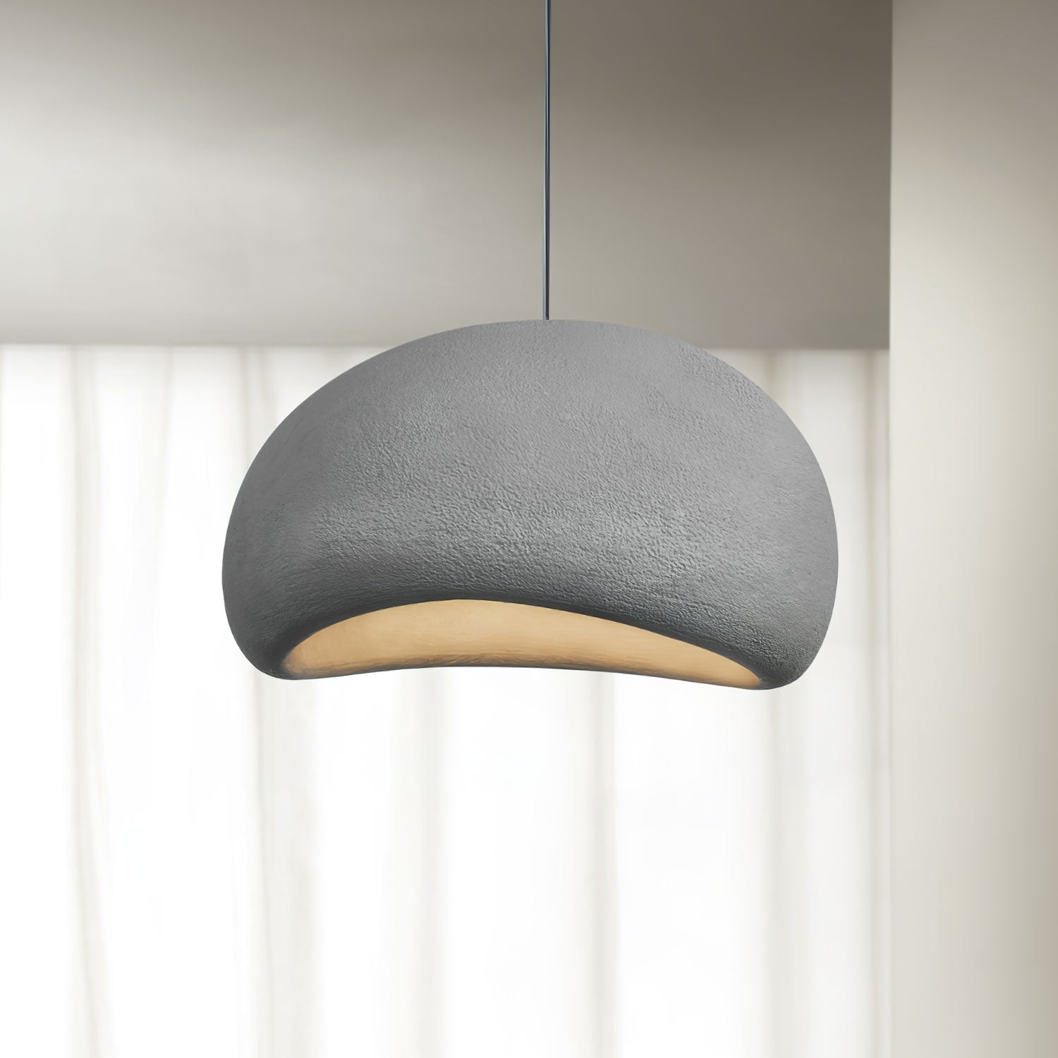 Khmara Pendant Light LED 11.8 in Grey Indoor Ceiling Lamp Adjustable Hanging | Thomler