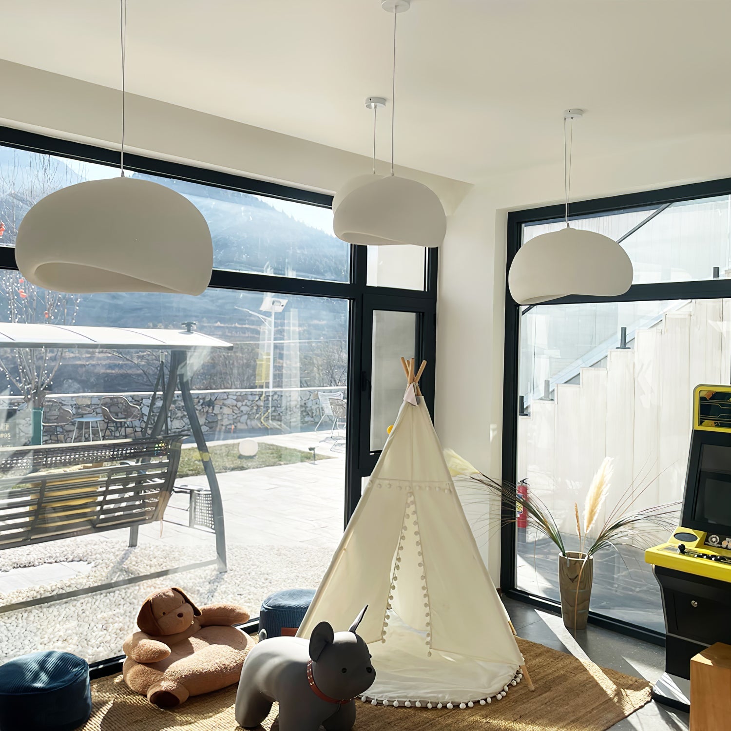 Khmara Pendant Light LED 11.8 in Grey Indoor Ceiling Lamp Adjustable Hanging | Thomler