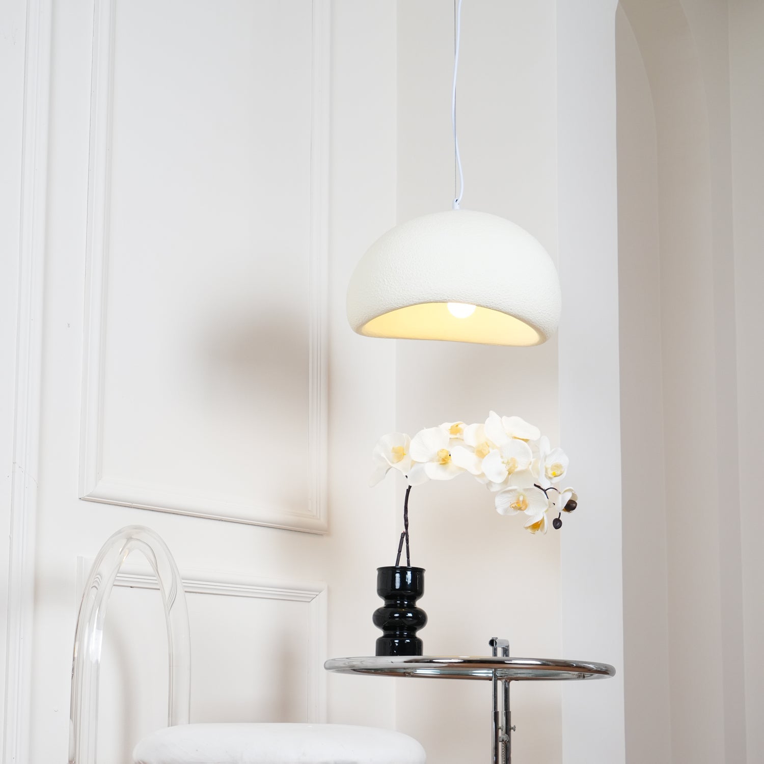 Khmara Pendant Light LED 11.8 in Grey Indoor Ceiling Lamp Adjustable Hanging | Thomler