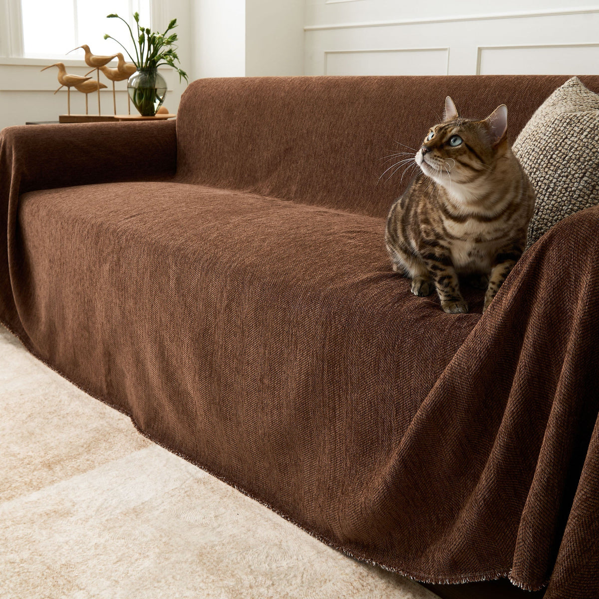 Textured Furniture Throw Blanket for Couches – Scratch-Resistant & Machine Washable | Thomler