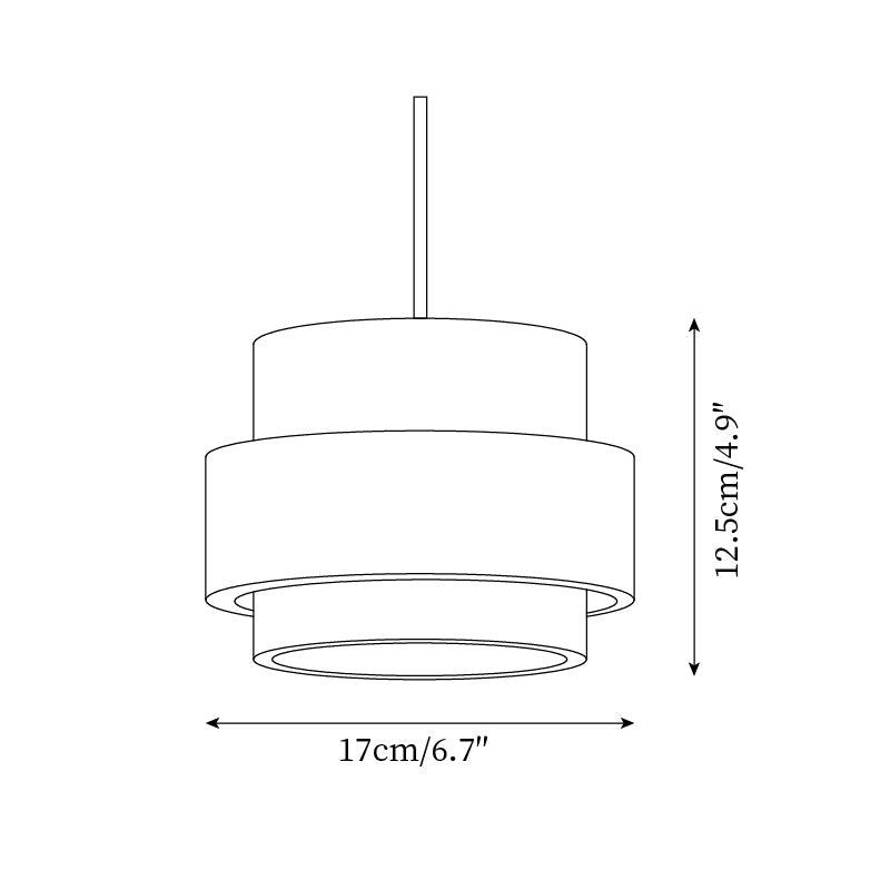 Travertine Stone Pendant Light with Walnut Wood Accent Band – Natural Cylindrical Hanging Fixture for Kitchen & Dining | Thomler