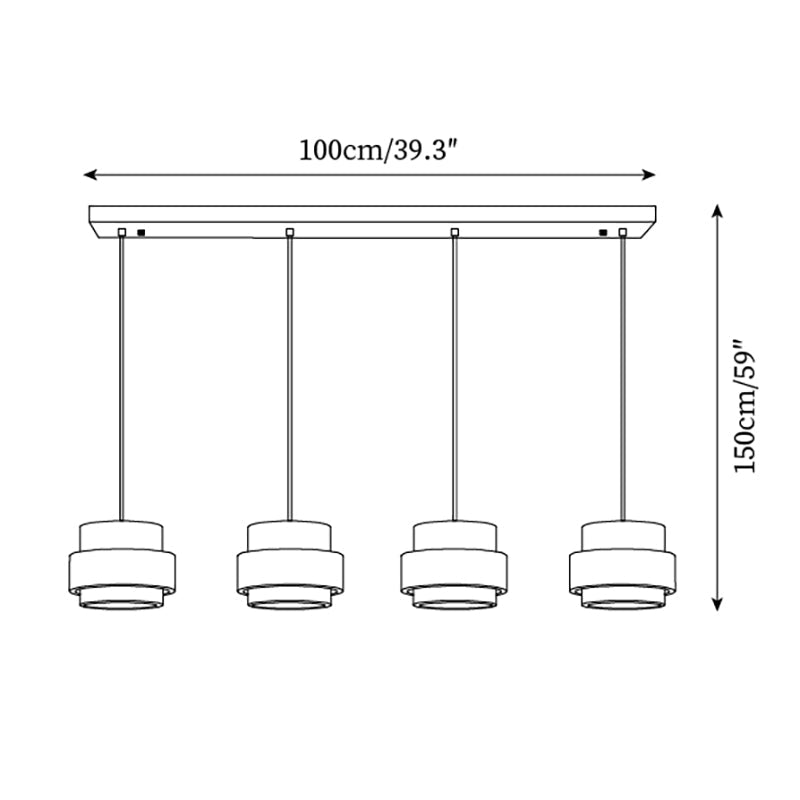 Travertine Stone Pendant Light with Walnut Wood Accent Band – Natural Cylindrical Hanging Fixture for Kitchen & Dining | Thomler