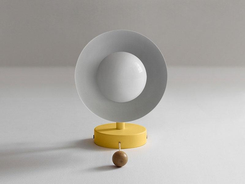 Wall Lamp Aluminium Wood E26 15.0 cm Pastel Bedroom Hallway Scandinavian Pull Switch Lighting | Thomler