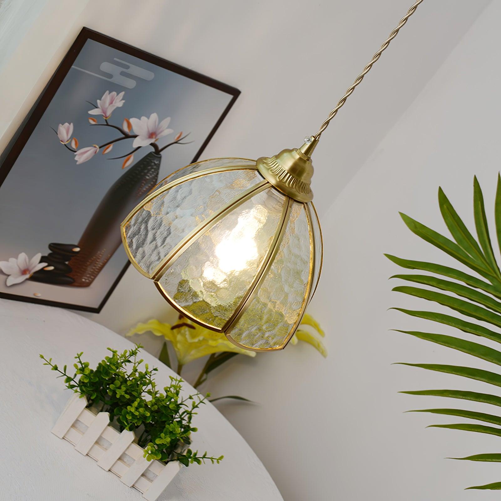 Pendant Light Stained Glass Cone 10.6 in Adjustable Kitchen Dining Room Hanging Lamp | Thomler