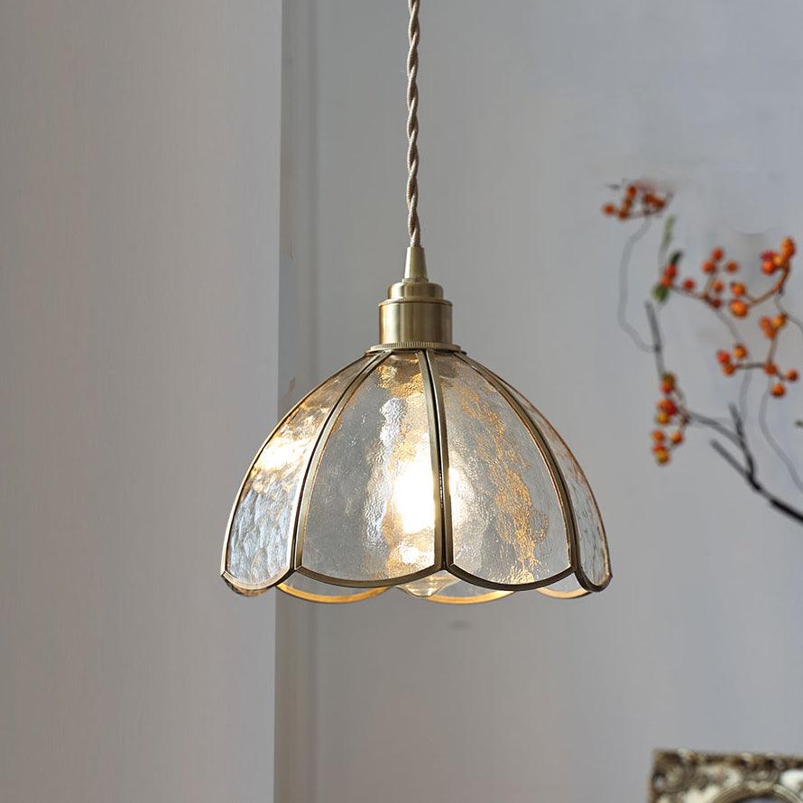 Pendant Light Stained Glass Cone 10.6 in Adjustable Kitchen Dining Room Hanging Lamp | Thomler