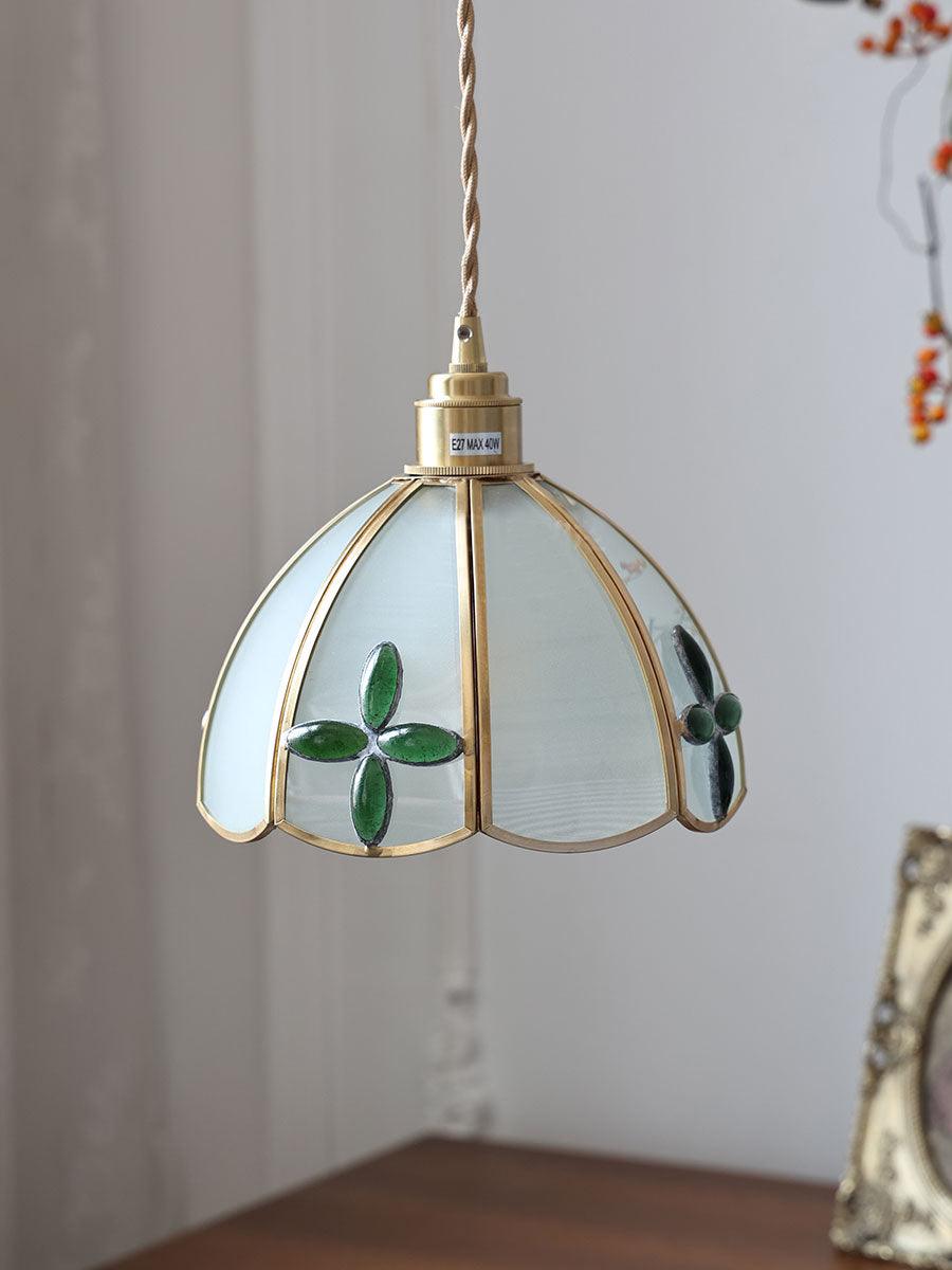 Pendant Light Stained Glass Cone 10.6 in Adjustable Kitchen Dining Room Hanging Lamp | Thomler