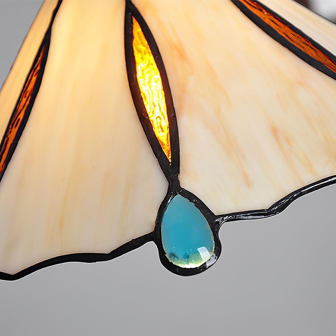 Pendant Light Stained Glass Cone 10.6 in Adjustable Kitchen Dining Room Hanging Lamp | Thomler