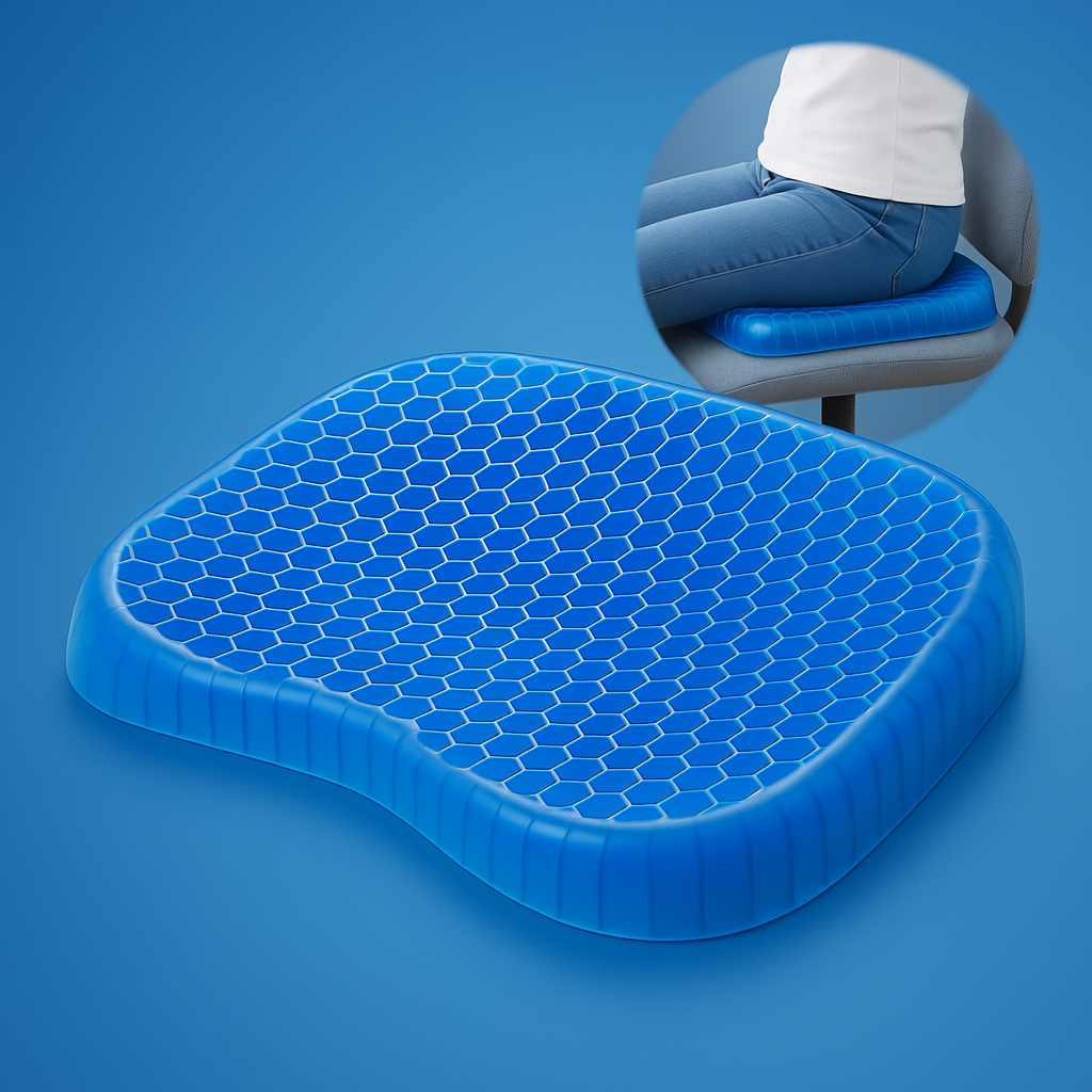 Pressure-Relieving Gel Seat Cushion for Coccyx Pain Relief | Chair Pad for Office, Car, Wheelchair | Orthopedic Support for Lower Back & | Thomler