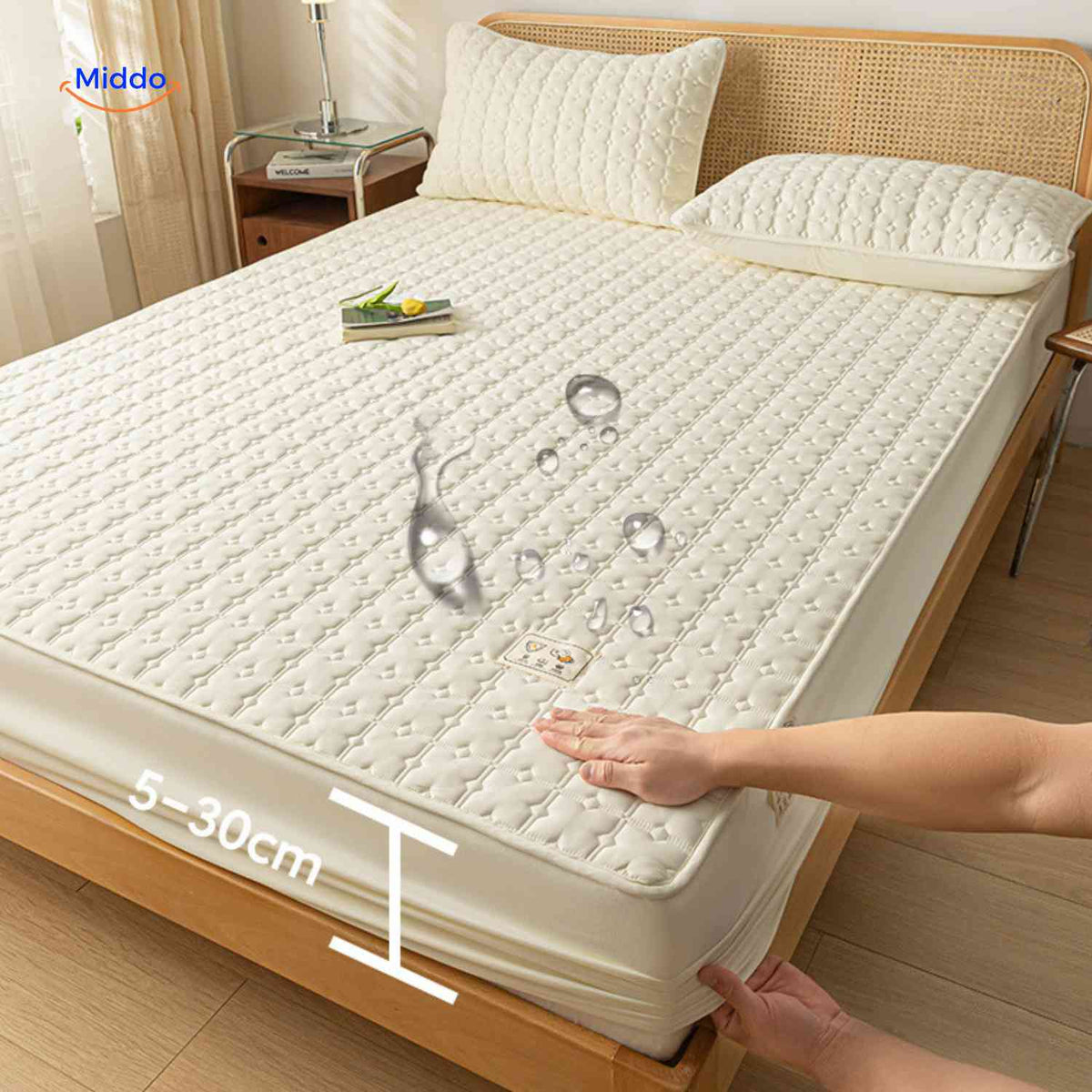 Quilted Waterproof Mattress Protector – Breathable, Anti-Bacterial & Machine Washable | Thomler