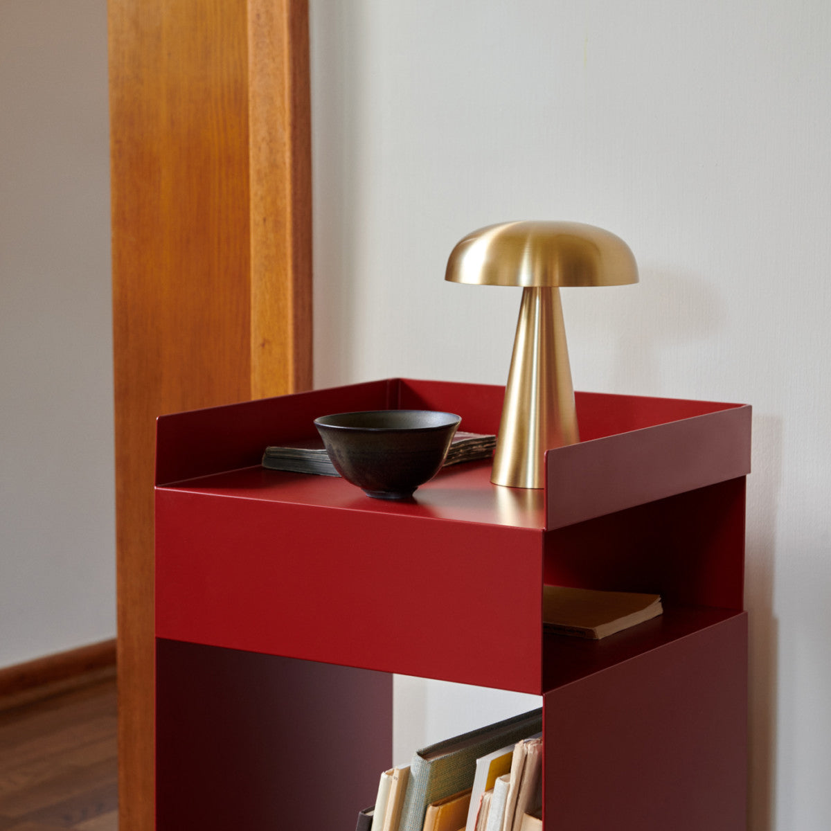 Table Lamp Aluminum 6.1 in x 8.2 in Mushroom Shade Gold Gray Blue Black Red Copper Brown USB Desk Light | Thomler